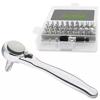 Набор мини-отверток с трещоткой 32 в 1, угловая отвертка 1/4 дюйма с магнитным наконечником, 72-зубчатый ключ с трещоткой для небольших помещений
