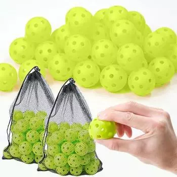 Набор мини-перфорированных бейсбольных мячей для тренировок по бейсболу, 100 штук x 42 мм, со специальным сетчатым мешком, который трудно сломать, для тренировок по бейсболу BBCH Baseball Champ (50 2) жёлтый