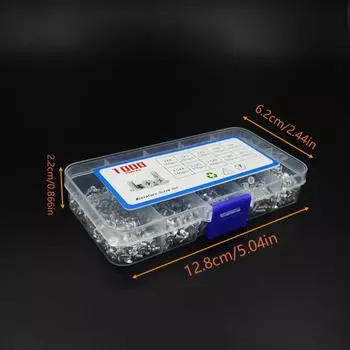 Набор миниатюрных винтов 1000 шт., винты для ремонта ноутбуков, винты для очков, круглые винты белый