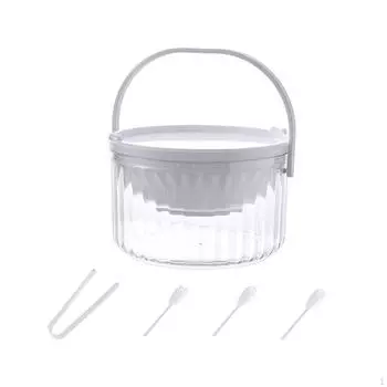 Набор мисок для подачи салата с крышкой и ручкой, подходит для пасты и овощей белый