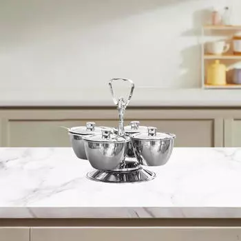 Набор мисок для сервировки, миска для приправ, 4 шт., подставка для дисплея, поднос для чипсов и соусов, разделенный на части