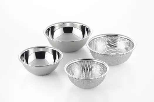 Набор мисок Gogi из нержавеющей стали 4P YJ2763 Миска/сетка (15/18см)