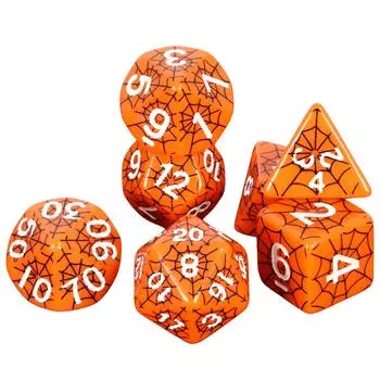 Набор многогранных кубиков DND с принтом паутины, уникальный популярный фэнтезийный дизайн для DND TRPG, ролевая игра, настольная игра, набор кубиков для вечеринок