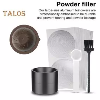 Набор многоразовых капсул для капсул Vertuo. Легкий набор наполнителя порошка. Инструмент для снятия уплотнения крышки для капсул Nespresso Vertuo. Пресс. Держатель и щетка для многоразовых капсул. Sets