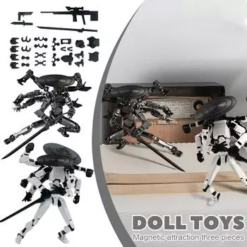 Набор мобильных кукол, 3D-печатная мобильная кукла-робот Титан, подвижная мобильная кукла, подходит для коллекционеров, украшение рабочего стола One Size чёрный