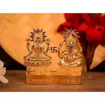 Набор мурти Лакшми Ганеши для пуджи, украшения дома, автомобиля, идолы, статуэтка Ганеши Лакшми, декор для приборной панели автомобиля, рабочего стола