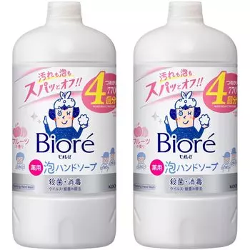 Набор мыла-пены для рук Biore U Foam Hand Soap Fruit Scent Refill 770 мл x 2 [Большая емкость, 2]