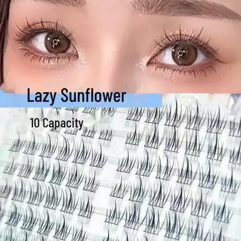 Набор накладных ресниц Yue Jiao Niang большой емкости из 10 рядов — естественный изгиб, фотогеничность, однопучковый дизайн