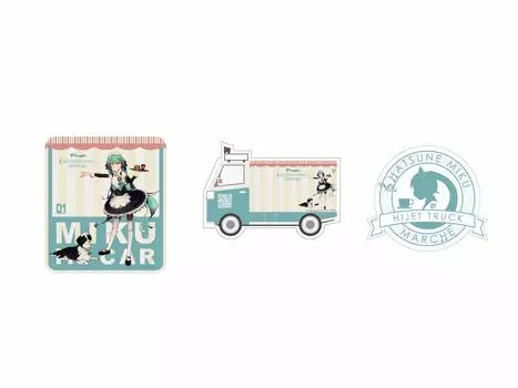 Набор наклеек Daihatsu Hatsune Miku MIKU IN CAR из 3 наклеек для грузовиков Piapro Car Maid Truck (Версия на марке)