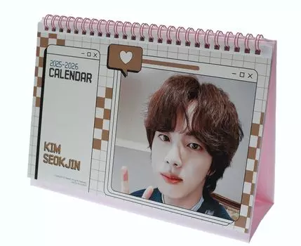 Набор наклеек для календаря JIN Goods (Фотокнига Календарь) 2025-2026 (2 года) + [Розовый календарь] K-POP (2025)