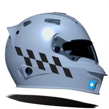 Набор наклеек для мотоциклетного шлема с текстурой из черного углеродного волокна в клетку CinarExtreme