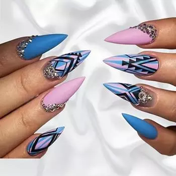 Набор наклеек для ногтей Trends Premium Designer, 24 шт., с легким клеевым слоем. Гвозди многоразовые и небьющиеся.