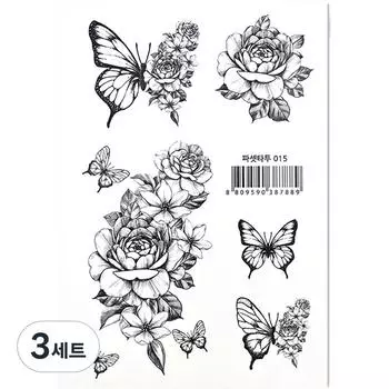 Набор наклеек Facet Tattoo 16 видов, Facet Tattoo 015, 3 набора