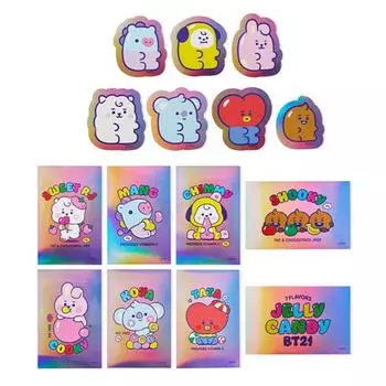 Набор наклеек с голограммой Line Friends BT21 BABY Jelly Candy