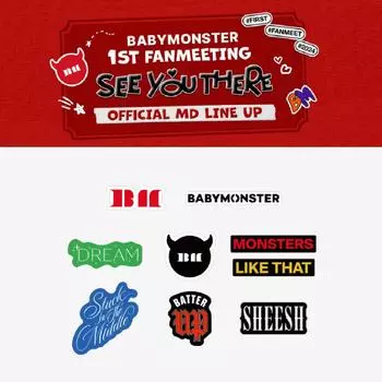 Набор наклеек с логотипом «1-я фан-встреча BABYMONSTER SEE YOU THERE»