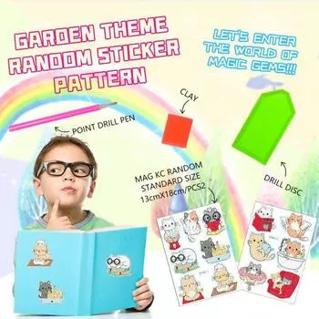 Набор наклеек со стразами в форме мультяшного кота, красочные стразы, яркий цвет, алмазный художественный комплект, подарок для ювелирных изделий