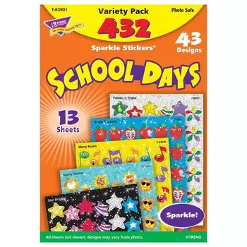 Набор наклеек Trend Sparkle Variety Pack School Days 432 штуки Набор наклеек Trend Reward Sparkle Exciting Variety T-63901