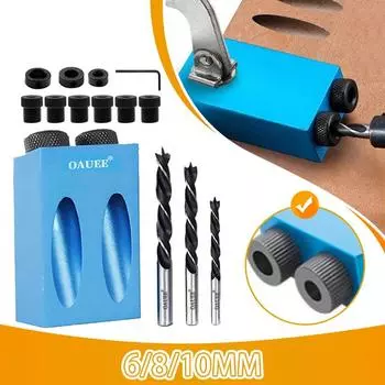 Набор направляющих для сверления угловых отверстий под углом 15 градусов, набор для самостоятельного сверления отверстий, инструменты для деревообработки, сверло для сверления угловых отверстий, локатор для сверления отверстий