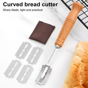 Набор нарезок для хлеба из нержавеющей стали с эргономичной ручкой, инструменты для нарезки хлеба на закваске с 5 лезвиями бритвы