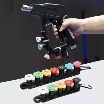 Набор насадок высокого давления с держателем для хранения, универсальный набор насадок для мойки высокого давления с быстрым соединением 1/4 дюйма A