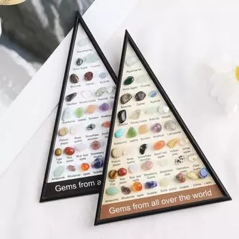Набор натуральных драгоценных камней, 36 видов драгоценных камней с витриной, набор камней, минеральное образование, геология, наука, искусство, ремесла для домашнего декора белый