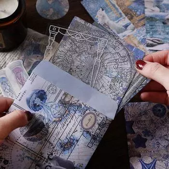 Набор нежелательных журналов, сделай сам, скрапбукинг, Флора, пространство, винтажные наклейки, декупаж, бумага, винтажные наклейки 01