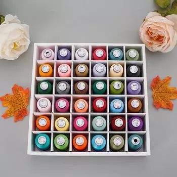 Набор ниток для вышивания, 36 цветов, нитки для ручной вышивки, 120D, глянцевая полиэфирная нить для вышивания, 550 ярдов