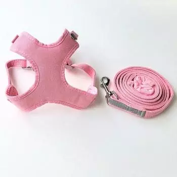 Набор ночных светоотражающих поводков для собак Melting Look, пастельный хлопковый поводок, розовый, 1 предмет