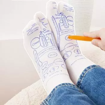 Набор носков с картой акупрессуры и ручкой для акупрессуры, треугольный инструмент, носки для рефлексологии стоп, простые в использовании носки для акупрессуры, массажные инструменты 2 размеров для облегчения боли Mens