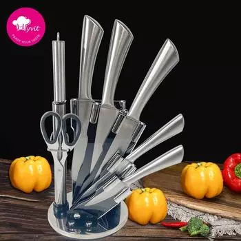 Набор ножей из 8 предметов, сварочный нож с полой ручкой в форме подковы, кухонные ножи из нержавеющей стали