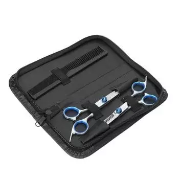 Набор ножниц для стрижки волос, филировочные ножницы, расческа, профессиональный парикмахерский набор ножниц, серебристый