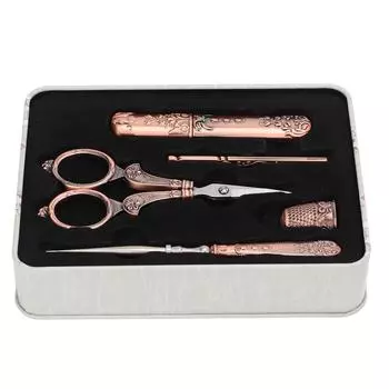 Набор ножниц для вышивания Красный старинный европейский ретро-стиль из нержавеющей стали для самостоятельного шитья и вышивки