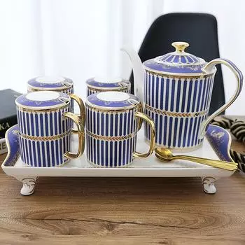 Набор Нуосюань Нордик Фэн-шуй Чайный сервиз Кофейный сервиз Английский керамический чайный сервиз с чайным подносом ложкой чашка большой вместимости icing on the cake