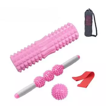 Набор оборудования для массажа йоги с балансировочным цилиндром, колонной, колючим массажным шариком, роликовой палкой для расслабления мышц Set of 3