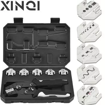 Набор обжимных клещей XINQI для быстрой замены губок для Tab 2.8/4.8/6.3/Трубка/Фотоэлектрические/Изолированные/Dupont Клеммы Электрический инструмент