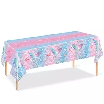 Набор одноразовой посуды «Русалочка» Хвост русалки Бумажная тарелка Чашка Салфетка Скатерть Украшение для торта Маленькая Русалочка День рождения Декор