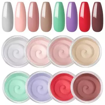 Набор окунающих порошков, 8 шт., система окунания, порошок для ногтей, активатор верхнего базового покрытия, натуральные сухие полуперманентные ногти для дизайна ногтей без УФ-светодиодной лампы