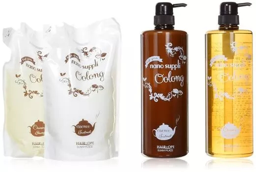 набор Oolong Shampoo Conde Refill Sunny Place Hair Operation Nano Supplement Set 4 шт. 1000+800 и 1000+800