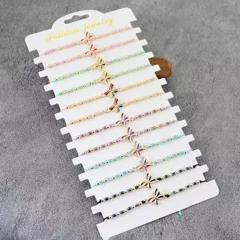 Набор оптовых браслетов-бабочек 12 шт. хрустальные бусины ручной работы плетеные браслеты женские регулируемые браслеты веревка для нее