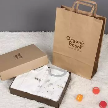Набор Organic Boom Beauty в наборе «Белый мишка» + сумка для покупок, размер 80, лучшая детская одежда в Корее
