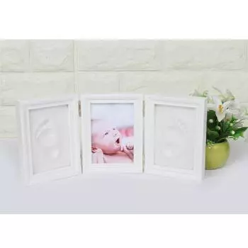 Набор отпечатков рук и следов ребенка, глиняная фоторамка с ручным принтом для новорожденного, рамка на память белый