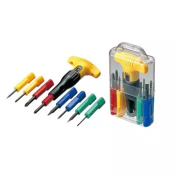 Набор отверток ANEX с набором из 8 Т-образных трещоток, (+0/+1/+2/-1,8/-2,5/-5/-6/отверстие) №5700