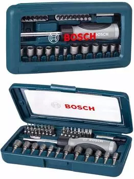 Набор отверток BOSCH с трещоткой, набор насадок-бит 46 шт. 2607017399 [Товар]