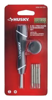 Набор отверток Husky Phillips и Slotted Precision с встроенным хранилищем 1000-039-351 8-в-1, двухсторонний
