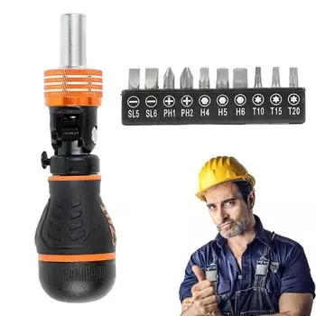 Набор отверток Набор стальных отверток для тяжелых условий эксплуатации с 10 головками Многофункциональные бытовые гаджеты Портативные Легко заменяемые CN