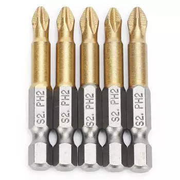 Набор отверток PH2, 5 шт., противоскользящие, шестигранный хвостовик 1/4 дюйма, 50 мм
