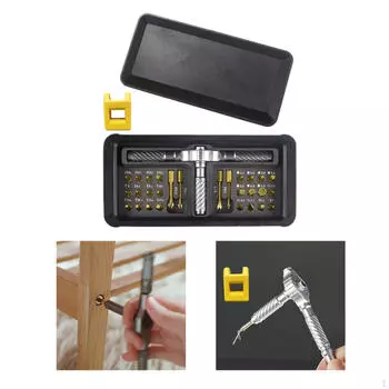 Набор отверток с храповым механизмом 30 в 1, универсальный, портативный, с футляром для хранения, компактный набор инструментов для ремонта