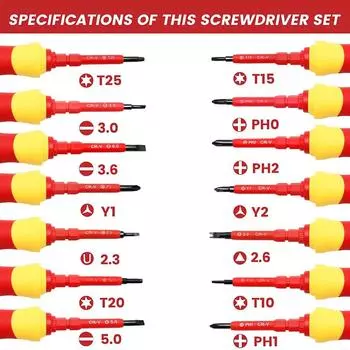 Набор отверток с магнитной изоляцией 14 в 1, набор отверток для электроинструментов, многофункциональные ручные инструменты для домашнего и профессионального использования