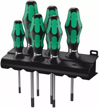 Набор отверток WERA Vera Torx из 6 штук 138250 с защитой от несанкционированного доступа T10-T40