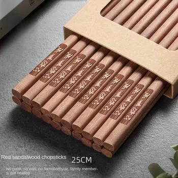 Набор палочек для еды из красного сандалового дерева для дома высокого качества, кухонные принадлежности, столовые приборы без краски и воска, палочки для еды из красного сандалового дерева